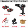 88VF Cordless Electric Impact Drill and Screwdriver with Rechargeable Lithium Battery and Dual Speed Settings for Household Use