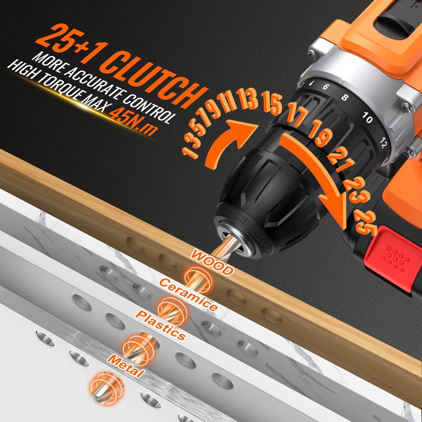 48VF Cordless Drill Combi Driver Electric Screwdriver Set with Battery Case Akkuschrauber Akku-Schlagbohrschrauber