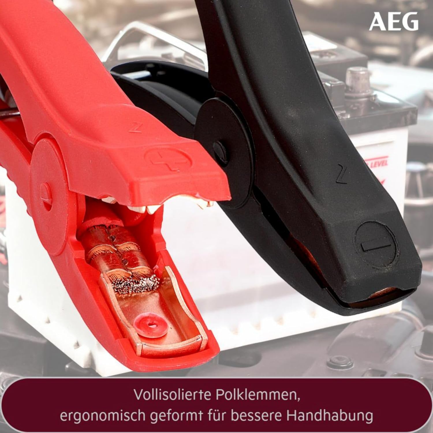 AEG Starthilfekabel Alu-Tec, Für 12 Volt Und 24 Volt, in Aufbewahrungstasche, 2 X 3M, Erfüllt DIN 72553