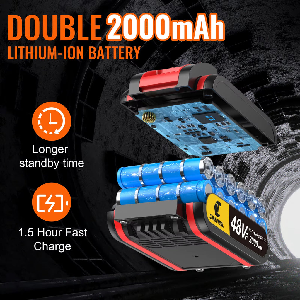 48VF Cordless Drill Combi Driver Electric Screwdriver Set with Battery Case Akkuschrauber Akku-Schlagbohrschrauber